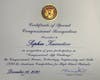 MTHS junior Sophia Kuznetsova received a Certificate of Special Congressional Recognition. She created the "Browser Bake Off" app, an informative game app that promotes the important skill of understanding how website cookies affect the user.