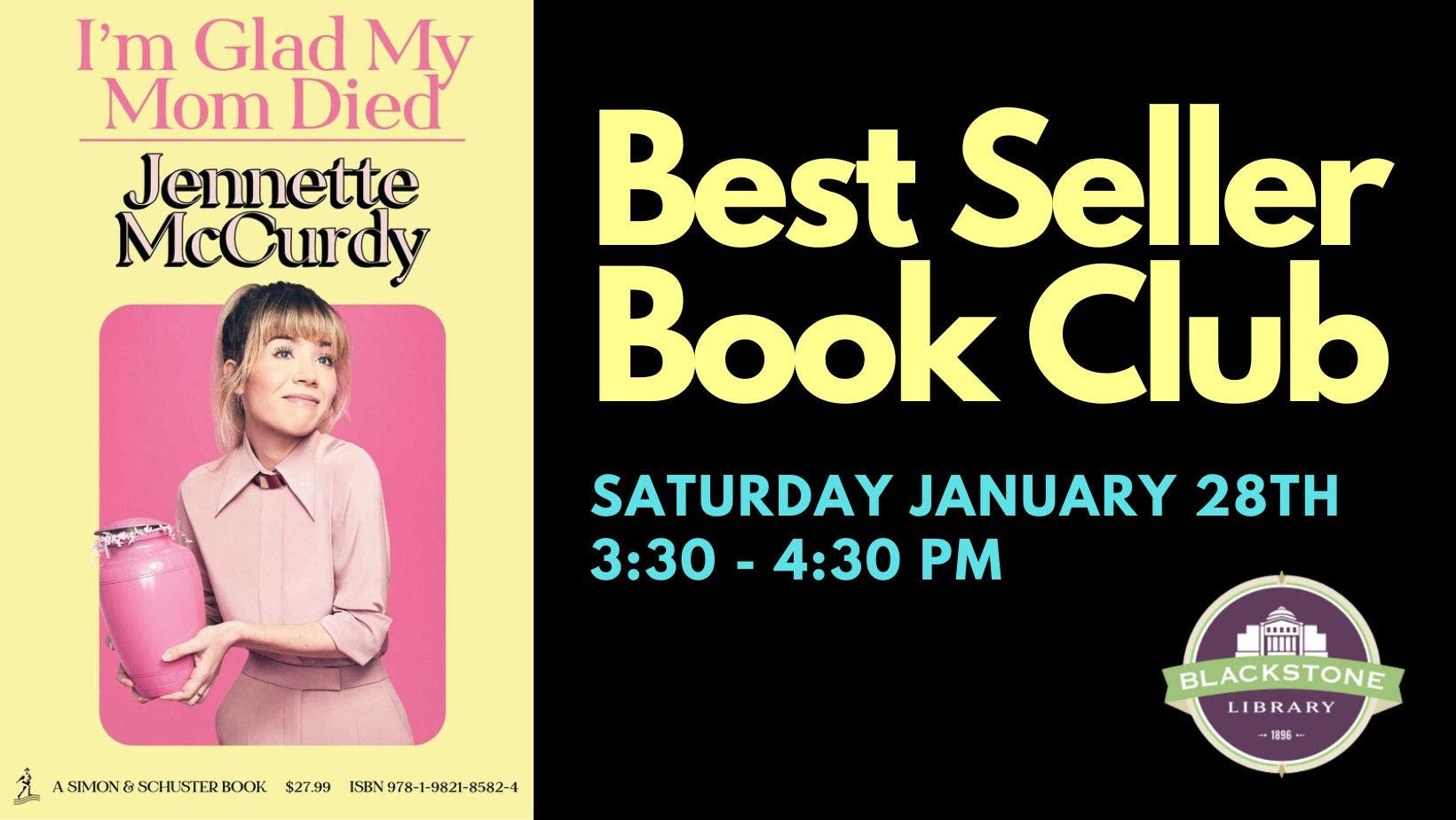 Jan 28 Best Seller Book Club I’m Glad My Mom Died by