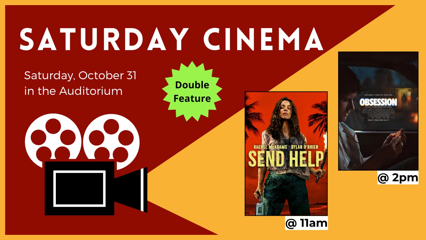 Saturday Cinema: Send Help (2026) & Obsession (2025)