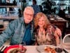 My husband and I sitting at the chef's table.