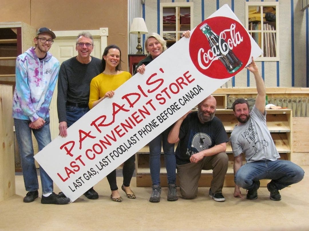 From left to right: cast members Ryan Flaherty, Eric Stanley, Suzanne Watts, Heather Carmichael, Patrick McGranaghan and Jerry Smith