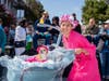 Olivia Carvallo, 18, of Burlingame won the "Most Original Float" category for her shower-themed entry. She and her Chihuahua, Pebbles, both wore matching outfits...