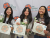 The Best in Fest and Best High School Division winners were (L to R) Ashlynn Wong, Sonia Shin and Alisa Ching, who are 8th graders at Burlingame Intermediate School.
