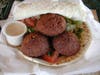 Fundraising falafel at a dinner hosted for prevention of sex trafficking