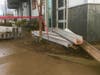 Some flood barriers were not installed in time to prevent flooding at Barlow outdoor market in Sebastopol, California.