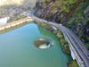 Lake Berryessa's "glory hole" is seen from a drone the weekend of March 9-10, 2019.