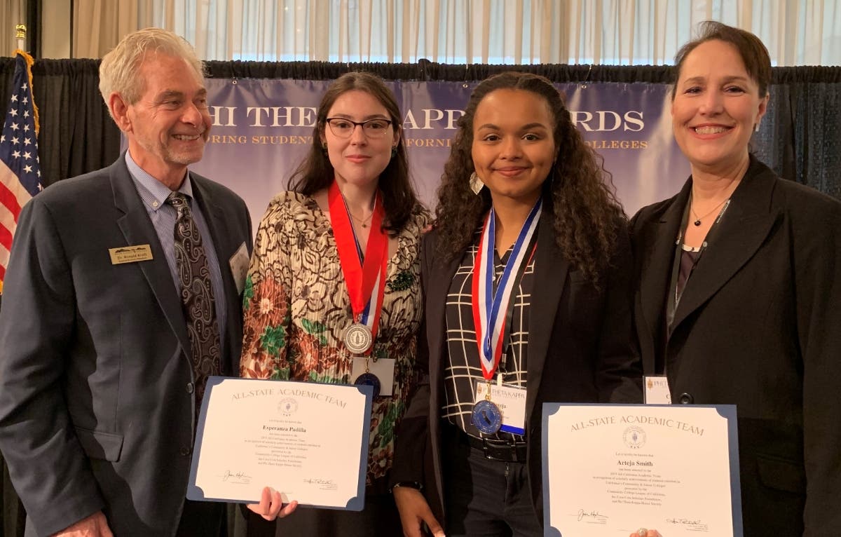 Pictured left to right are: Dr. Ronald Kraft, Esperanza Padilla, Arteja Smith and Cathy Gillis