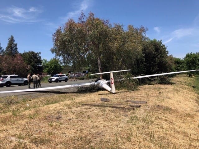The scene of the plane crash Friday, May 3, 2019.