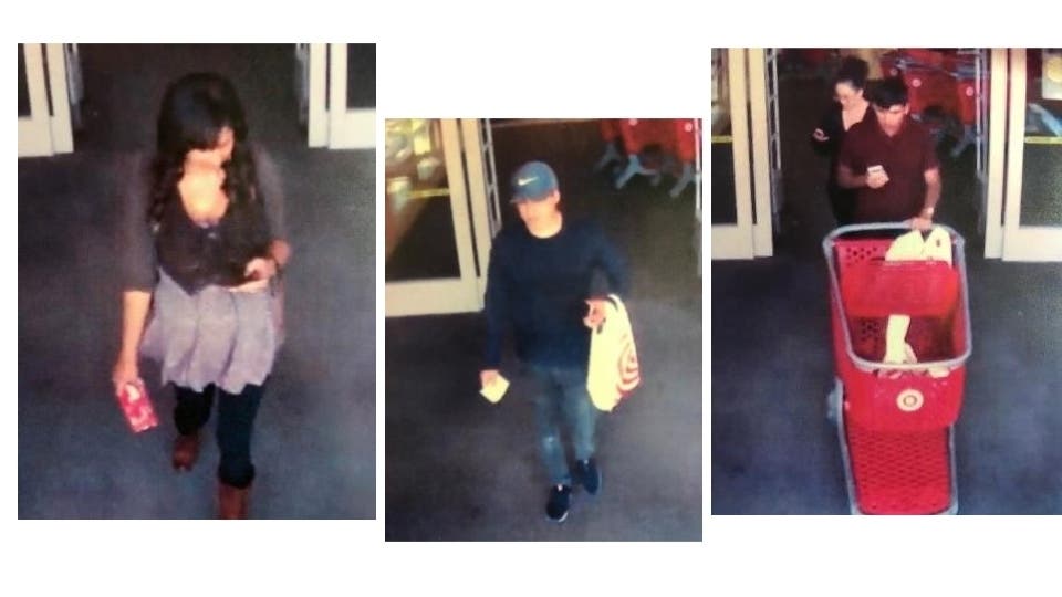 WANTED: Anyone who recognizes these suspects — pictured here on Target surveillance— is asked to call Petaluma police.