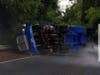 A truck hauling hazardous materials overturned on Redwood Road in Napa, Friday, May 17, 2019.