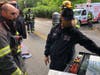 Napa city and county personnel work to mitigate a hazmat spill on Redwood Road in Napa, Friday, May 17, 2019.