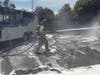 Five vehicles were destroyed and eight others damaged in a fire Thursday at a storage yard in Concord, California.