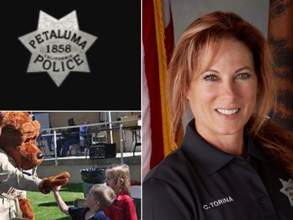 Clare Torina's roles for Petaluma Police Department included McGruff the crime-fighting dog, dispatcher, CSI and CSO.