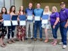 L-R: MacKenzie Davi, Linzie Goodsell, Maggie Swanson, Cameron Kemper, Jess Bravos, Kylee Haight, C. Hamel & D. Huffman