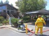City and county fire crews respond to a blaze near Edgewood Apartments, July 17, 2019 in Rohnert Park, California.