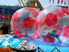 Giant soccer balls were a fun option for fair-goers.