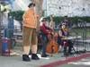 Rollo (the super tall one) and the Smart Fellers entertain at the 2019 Napa Town & Country Fair.