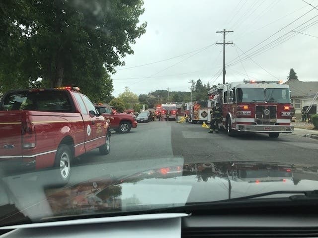 The scene of a house fire Wednesday morning, Aug. 28, 2019 on 5th Street in Petaluma.