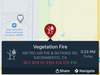 A screengrab from the Pulsepoint cellphone app shows the time and location of a vegetation fire next to Sacramento International Airport — SMF — Friday, Sept. 20, 2019.