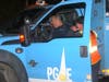 A PG&E crew is shown responding to an outage in Rohnert Park early Tuesday, Sept. 24, 2019.