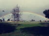Rainbow over Martinez, California ballpark