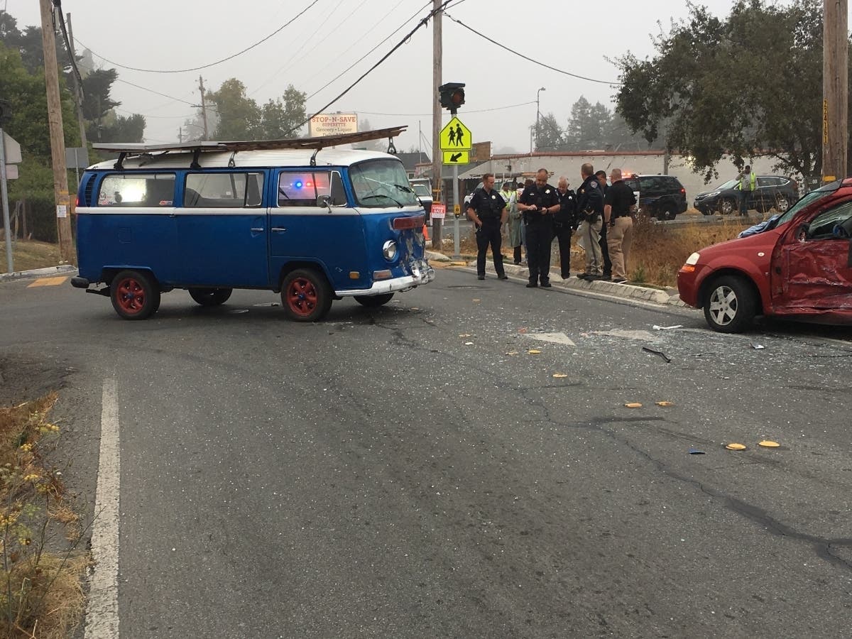 The crash scene Tuesday morning, Oct. 15, 2019 in Santa Rosa, California.
