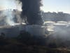 Photo taken at 4:11 p.m. Tuesday, Oct. 15, 2019, shows smoke and fire at a NuStar oil refinery facility in Contra Costa County, California. The fire follows a 4.5-magnitude earthquake that struck Monday night not far from the refinery. 