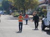 City employees go door to door in Healdsburg, evacuating residents, Oct. 26, 2019.