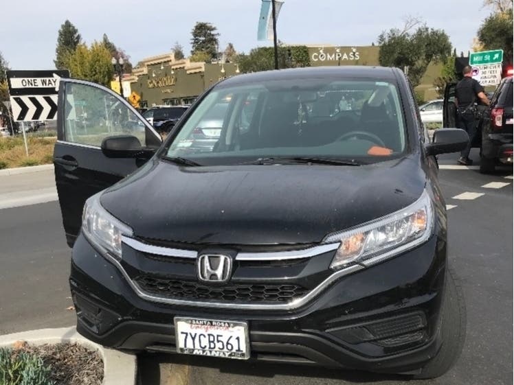 The suspect in a shooting Saturday in Santa Rosa is accused of leading law enforcement on a chase Wednesday in a Honda CRV, according to SRPD.