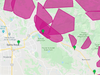 Purple-shaded areas indicate parts of Sonoma County where power was shut off Wednesday morning, Nov. 20, 2019, as part of PG&E's latest fire-weather related public safety power shutoff, or PSPS.