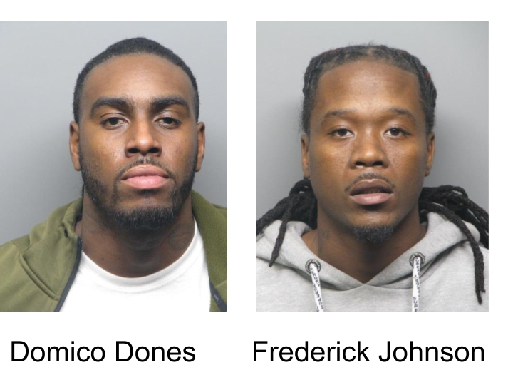 Domico Dones, 29, of Martinez, and Frederick Johnson, 29, of Vallejo, are accused of "charges related to the Orinda shooting," authorities said Friday. Five people were killed and nine were injured in the shooting at a home rented on Airbnb.