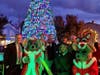 Officials “flipped the switch” to solar energy and kicked off the 12th annual Holiday in the Park by lighting the 65-foot Christmas tree, Nov. 29, 2019, at Six Flags Discovery Kingdom in Vallejo, California.