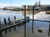 A look at the new, easily accessible, low-floating docks installed in January on the Petaluma River at the future site of The Floathouse.