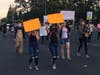 Protesters chanting "Black Lives Matter" march past Santa Rosa Junior College Friday night.