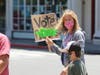 Families with children were among demonstrators who marched through Petaluma Saturday calling for an end to racism and police brutality in America.
