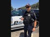 Sgt. Walund of the Napa Police Department is pictured with a kitten he recently rescued from state Highway 29.