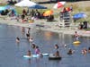 Veteran's Memorial Park in Healdsburg was very busy Saturday as residents and visitors flocked to the Russian River on Saturday for relief from the heat.