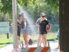 Many escaped from the heat Saturday by visiting Veterans Memorial Park in Healdsburg.