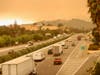 Smoke and ash fills the skies Wednesday over Interstate Highway 80 from Sacrarmento to Vacaville.