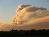A huge smoke plume rises west of Santa Rosa at sunset Wednesday.