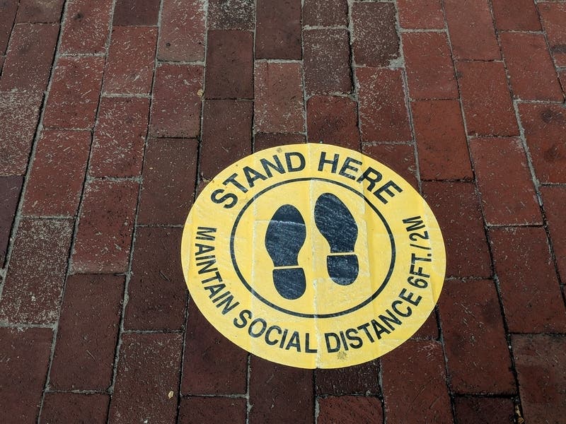 Businesses open during the coronavirus pandemic must have signage to promote social distancing.