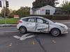 A motorcyclist died in a collision with this car early Thursday at Farmers Lane and Hoen Avenue in Santa Rosa, police said.