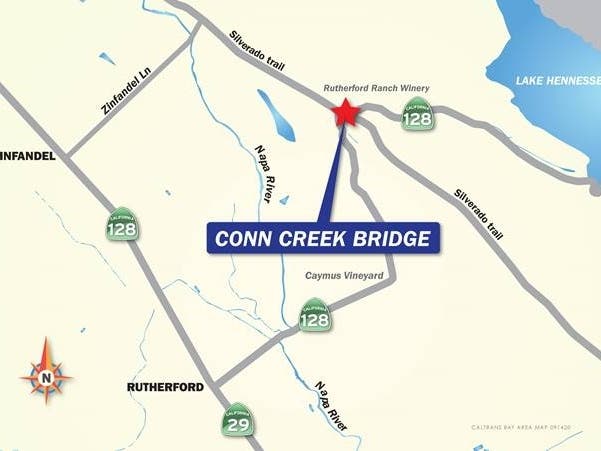 Motorists are advised to expect traffic delays starting at 5 p.m. Monday near the Conn Creek Bridge in Napa County.