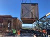 A prefabricated home by Plant Prefab is installed this week in the Petaluma Gap area, replacing a home lost in the 2017 wildfires.