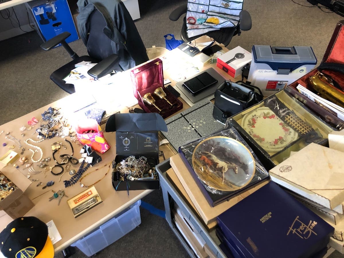 Santa Rosa police said items stolen from four Oakmont burglaries and other burglaries in Sonoma County were found in a search of Russell Blaystone's home.
