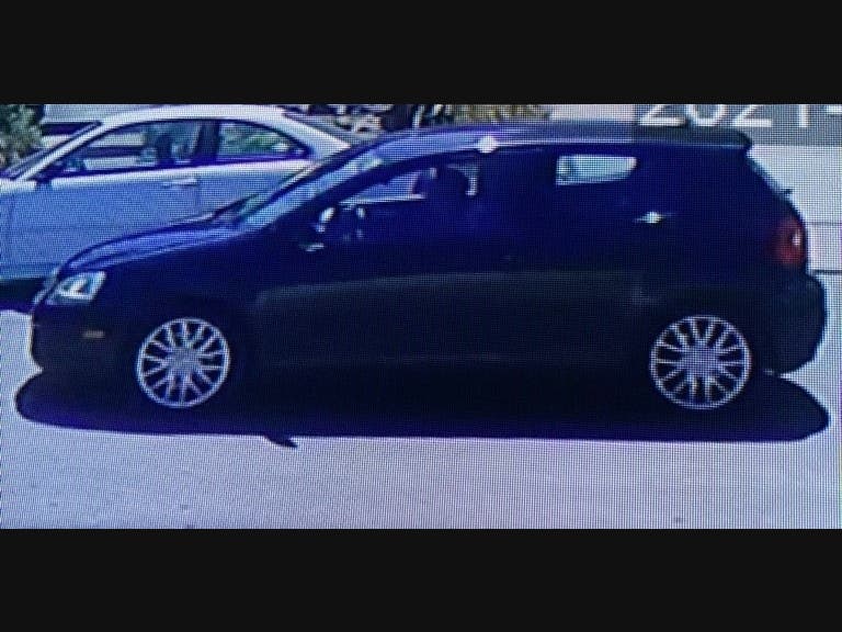 The driver of this car, a navy blue, mid-2000's four-door Volkswagen Golf, is sought in connection with an indecent exposure incident Tuesday in Petaluma, police said.