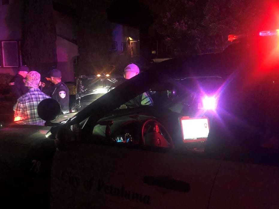 Two people suspected of trying to steal a catalytic converter are placed under arrest early Tuesday morning in Petaluma.
