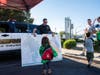 Children view an evacuation map Tuesday at Napa's 2021 National Night Out.