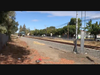 A SMART train stops on the tracks near West Steele Lane in Santa Rosa after a collision Wednesday morning between a SMART train and a minivan.