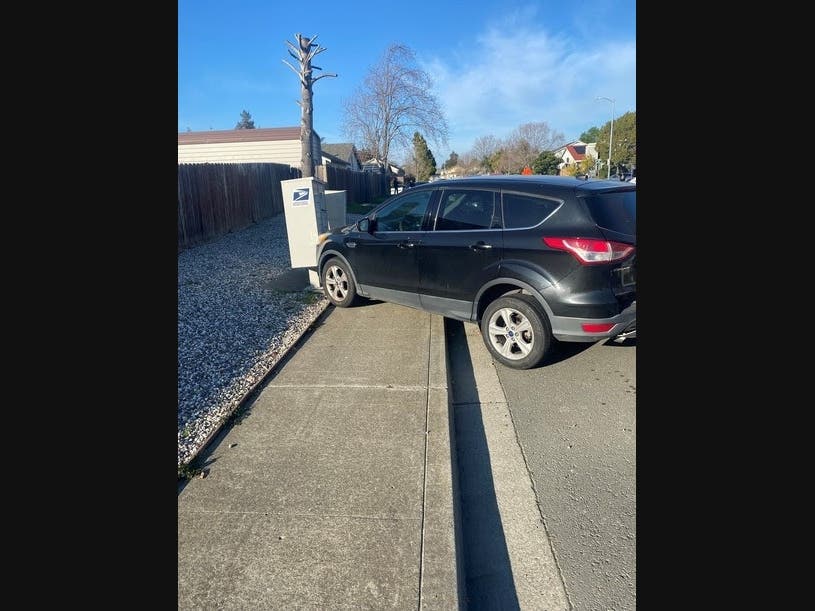 Two Vallejo boys, 15 and 16 years old, are accused of leading American Canyon officers on a chase in this black Ford SUV reported carjacked out of San Francisco, the American Canyon Police Department said.